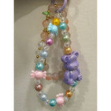 Pastel Bead Bag Charm with Bracelet
