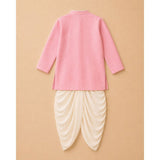 Pink pintuck kurta  and dhoti set