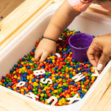 Rainbow Chickpeas Jar - Sensory Filler with Scooper