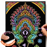 PepPlay Velvet Colouring Canvas Set of 2 | Mindful Yoga & Healthy Be Happy | DIY Velvet Art Kit with 10 Sketch Pens | Mindfulness & Self-Care | Framable Canvas | Ages 8+