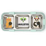 3 Compartment Meal Time Bento Lunch Box - Padel Animals