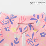 3pcs Pink Flower Power Matching Top,leggings & Jacket style Swimwear set for Pre Teens & Teens.
