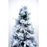 Swen 8 feet True Star Christmas Tree with Broad Pine Leaves, Frosting and Pine Cones