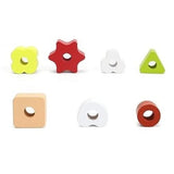 Wooden Sorting Stacking Rings Building Puzzles Double Shapes Toys