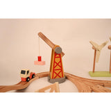 Playbox Wooden Track Bridge Ship & Station Playset Vehicles Trucks Magnetic Bullet Train and Ship | Wooden Toy Playset for Toddler & Kids Baby Toys