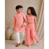 Floral peach printed Kurta Set