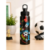 Insulated Print Bottle - 900 ml - Hot & Cold -Football (Black)