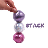 Dazzle Drop Balls: Glitter Squishy Balls – Set of 4 (Holographic, Pink, Silver & Gold) Stress Relief & Sensory Play | Sticky, Squishy & Sparkly Fun for Kids & Adults