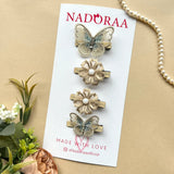 Nadoraa Royal Butterfly Hairclips - Golden