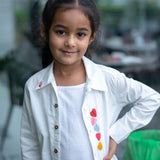 Haphazard Hearts Embroidered Organic Cotton Shirt - White