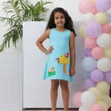 Aqua Abstract design dress