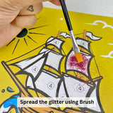 Sparkle Pop Glitter Art Set – 6 Glitter Bottles + 4 Design Cards (Peel, Stick & Decorate)