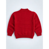 Red White Bear Knitted Winter Cardigan, Christmas Sweater for Kids
