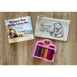 DIY Colouring Papa Bear loves Baby Bear Pouch