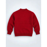 Maroon Cable-Knit Winter Cardigan, Christmas Sweater for Kids