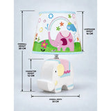 Blue Ceramic Elephant side Bed Table Lamp, Kids Room Decor