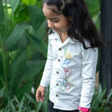 Skip and Reverse Embroidered Shirt - White