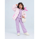 Pink Bunny Flower Quilted Hooded Winter Jacket for Kids