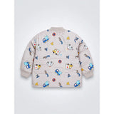 Grey Dumper Quilted Bomber Winter Jacket for Kids