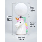 White ceramic Unicorn Moon, side Bed Table Lamp, Kids Room Decor
