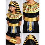 Black & Gold Egyptian Pharaoh Boy, Kids Halloween Costume Fancy Dress Up