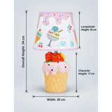 Pink ceramic Ice Cream Table side Bed Table Lamp, Kids Room Decor