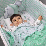 Organic Cot Bumper- Zig Zag