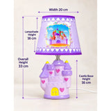 Purple Princess ceramic Castle side Bed Table Lamp, Kids Room Decor