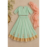 Seagreen gota embroidered lehnga