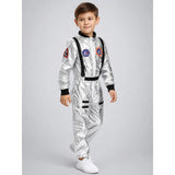 Shiny Silver Astronaut, Unisex Halloween Costume Fancy Dress Up for Kids