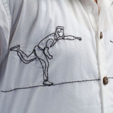 Cricketer Embroidered Shirt - White