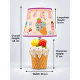 White ceramic Ice Cream side Bed Table Lamp, Kids Room Decor