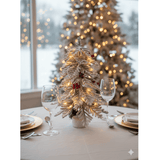 Swen 2 feet Luce Tabletop Christmas Tree with Frosting and Woodden Base