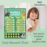 Daily Reward Chart Personalised - Wild adventures