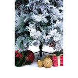 Swen 8 feet True Star Christmas Tree with Broad Pine Leaves, Frosting and Pine Cones