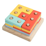 4 in 1 Shape Sorter Puzzle Block Wooden Educational Shape Sorting Puzzle Toy