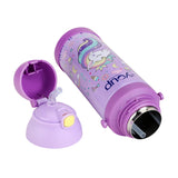 Youp Stainless Steel Purple Color Unicorn Theme Kids Insulated Sipper Bottle Winner - 500 ml