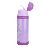 Youp Stainless Steel Purple Color Unicorn Theme Kids Insulated Sipper Bottle Winner - 500 ml