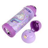 Youp Stainless Steel Purple Color Unicorn Theme Kids Insulated Sipper Bottle Winner - 500 ml