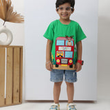 Green Safari tour bus T-shirt