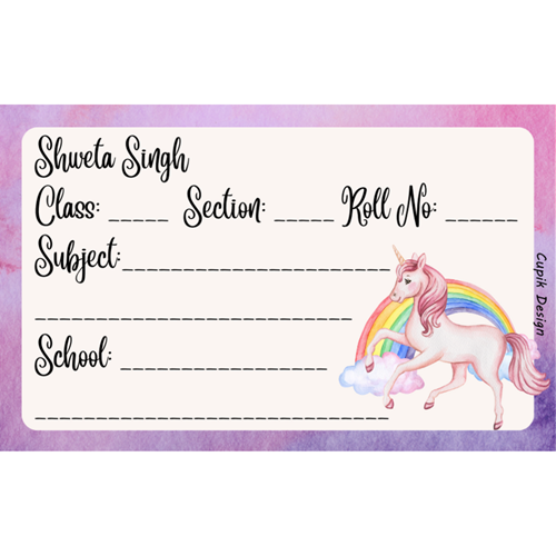 Unicorns & Rainbows Personalized Pre-Printed School Labels | Pack of 20 ...