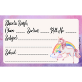 Unicorns & Rainbows School Book Labels