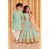Seagreen gota embroidered lehnga