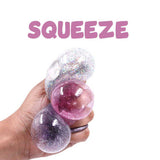 Dazzle Drop Balls: Glitter Squishy Balls – Set of 4 (Holographic, Pink, Silver & Gold) Stress Relief & Sensory Play | Sticky, Squishy & Sparkly Fun for Kids & Adults