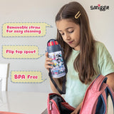 Smiggle Glide Teeny Tiny Plastic Drink Bottle With Strap Grey