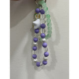 Pastel Bead Bag Charm with Bracelet