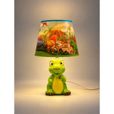 Green ceramic Dino Table side Bed Table Lamp, Kids Room Decor