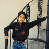 Dual Cars Embroidered Shirt - Black