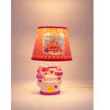 Pink Princess ceramic Castle side Bed Table Lamp, Kids Room Decor