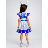 Holographic Alien Girl, Kids Halloween Costume Fancy Dress Up